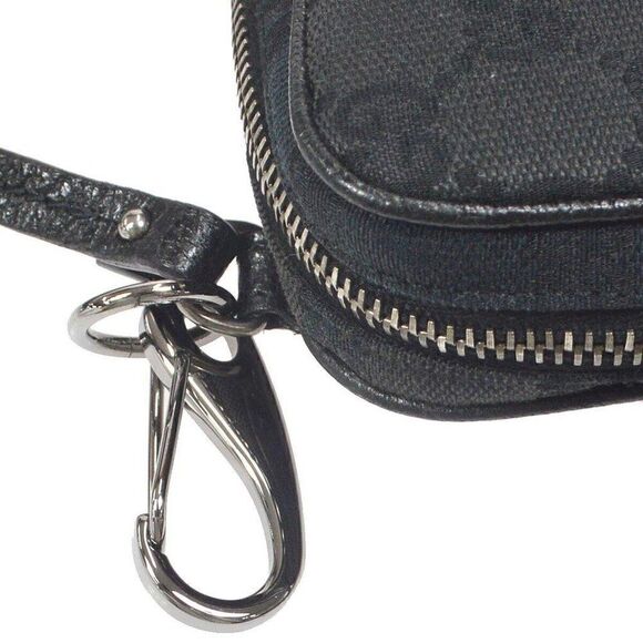 GUCCI GG Pattern Pochette Shoulder bag Black Canvas Leather - Picture 4 of 10